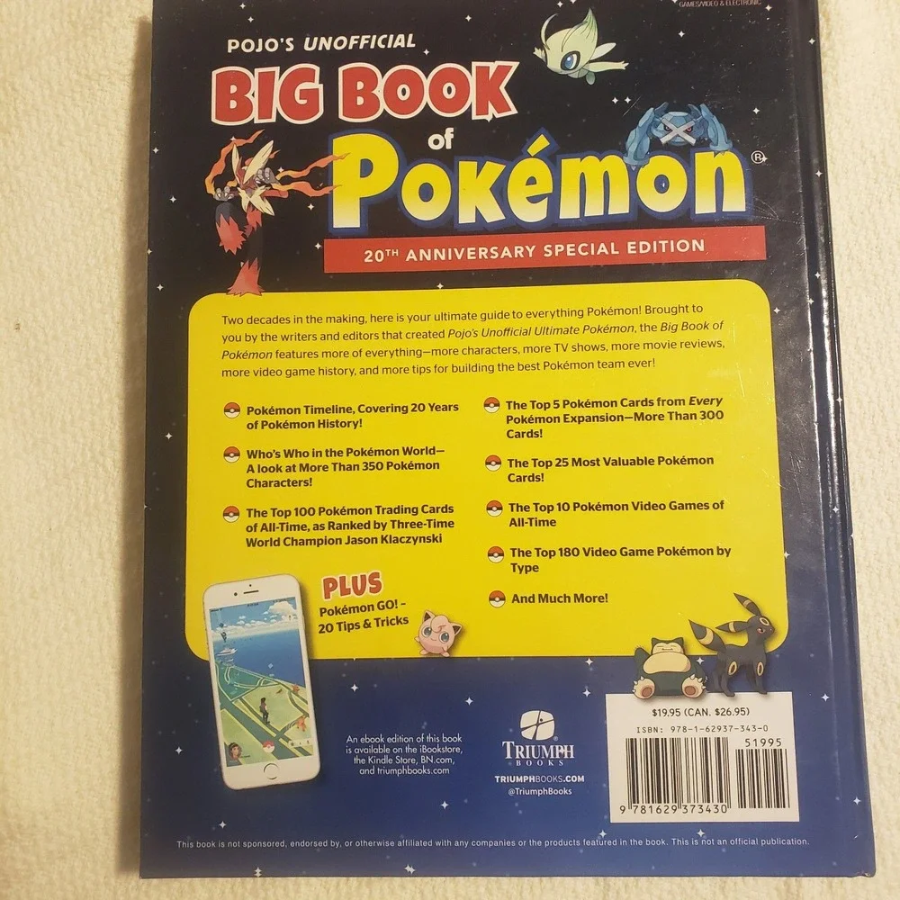 Big Book of Pokemon - POJO's Unofficial - 20th Anniversary Edition - Hardcover